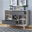 Bowery Hill Mid-Century Wood Multi-Storage Buffet in White Oak