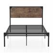Bowery Hill Contemporary Metal Full Platform Bed in Brown/Dark Brown