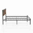 Bowery Hill Contemporary Metal Queen Platform Bed in Brown/Dark Brown