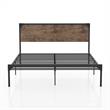 Bowery Hill Contemporary Metal Queen Platform Bed in Brown/Dark Brown