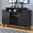 Bowery Hill Mid-century Wood Wine Storage Buffet in Cappuccino