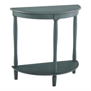 bowery hill transitional wood 1-shelf console table in antique green