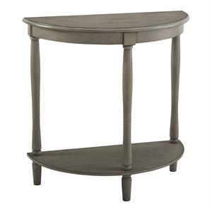 bowery hill transitional wood 1-shelf console table in antique gray