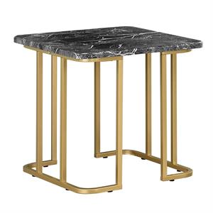bowery hill contemporary metal end table in black