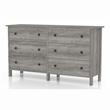 Bowery Hill Transitional Wood 6-Drawer Dresser in Gray Oak