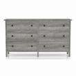 Bowery Hill Transitional Wood 6-Drawer Dresser in Gray Oak