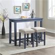 Bowery Hill Wood Antique Blue Counter Height Dining Set Rectangular 48