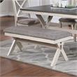 Bowery Hill Transitional Fabric Padded Dining Bench in Gray