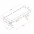 Bowery Hill Transitional Fabric Padded Dining Bench in Gray