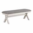 Bowery Hill Transitional Fabric Padded Dining Bench in Gray