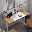 Bowery Hill Modern Wood and Metal Height Adjustable Desk in White