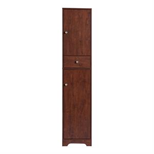 bowery hill contemporary wood 1-drawer pantry in vintage walnut