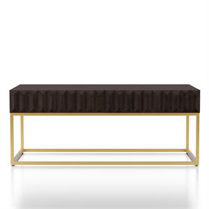 Bowery Hill Transitional Metal 2-Drawer Coffee Table in Walnut