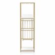 Bowery Hill Contemporary Metal Bar Table with Wine Shelf in Gold