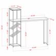 Bowery Hill Contemporary Metal Bar Table with Wine Shelf in Gold