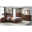 Bowery Hill Coastal 5 Drawer Wood Chest in Coffee Brown Walnut