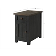 Bowery Hill Coastal Wood Chairside Table in Power Black and Brown