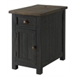 Bowery Hill Coastal Wood Chairside Table in Power Black and Brown