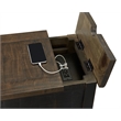 Bowery Hill Coastal Wood Chairside Table in Power Black and Brown