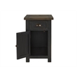 Bowery Hill Coastal Wood Chairside Table in Power Black and Brown