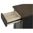 Bowery Hill Coastal Wood Chairside Table in Power Black and Brown