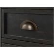 Bowery Hill Coastal Wood Chairside Table in Power Black and Brown