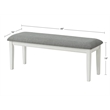 Bowery Hill Coastal Dining Bench in Antique White and Grey Linen