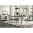 Bowery Hill Coastal Dining Bench in Antique White and Grey Linen
