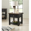 Bowery Hill Farmhouse Solid Wood 1 Drawer End Table in Black and Brown
