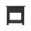 Bowery Hill Farmhouse Solid Wood 1 Drawer End Table in Black and Brown
