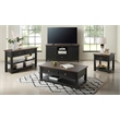 Bowery Hill Farmhouse Solid Wood 1 Drawer End Table in Black and Brown