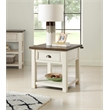 Bowery Hill Solid Wood Cream White and Brown End Table Rectangular Storage 24