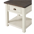 Bowery Hill Solid Wood Cream White and Brown End Table Rectangular Storage 24