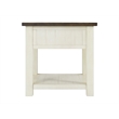 Bowery Hill Solid Wood Cream White and Brown End Table Rectangular Storage 24