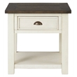Bowery Hill Solid Wood Cream White and Brown End Table Rectangular Storage 24
