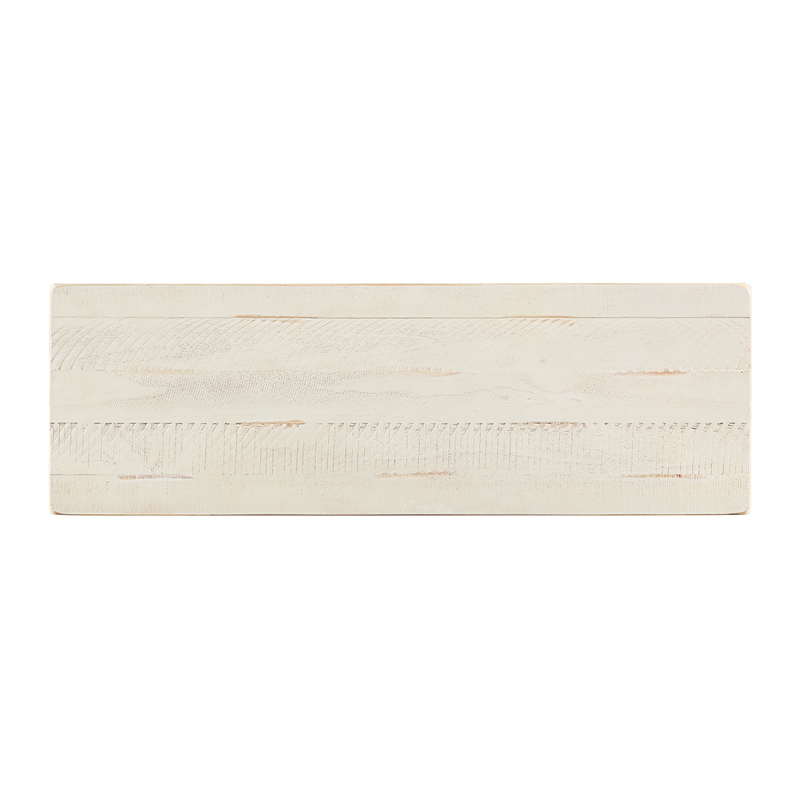 Bowery Hill Farmhouse Solid Wood Sofa Console Table in Antique White