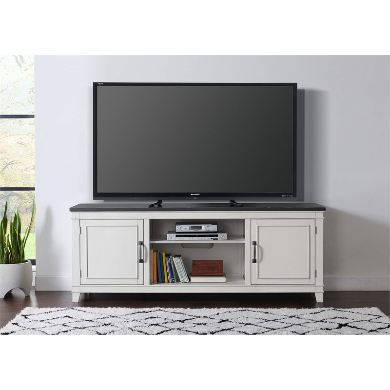 Bowery Hill Coastal Wood TV Stand for TVs up to 70
