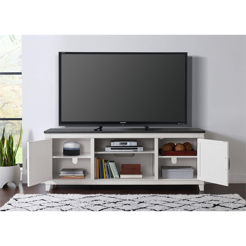 Bowery Hill Coastal Wood TV Stand for TVs up to 70