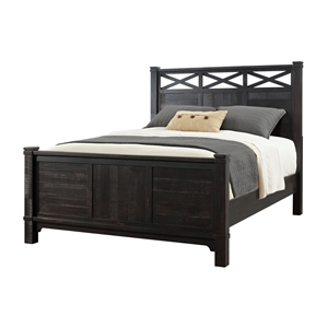 Bowery Hill Farmhouse Queen Wood Bed in Antique Black