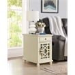 Bowery Hill Traditional Chairside Wood Table in Antique White