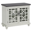 Bowery Hill Traditional Small Spaces TV Stand in White with Gray Top