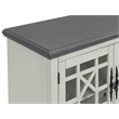 Bowery Hill Traditional Small Spaces TV Stand in White with Gray Top