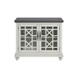 Bowery Hill Traditional Small Spaces TV Stand in White with Gray Top