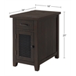 Bowery Hill Farmhouse Solid Wood Chairside Table with Power in Espresso