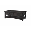 Bowery Hill Rustic Solid Wood 2 Drawer Coffee Table Antique Black