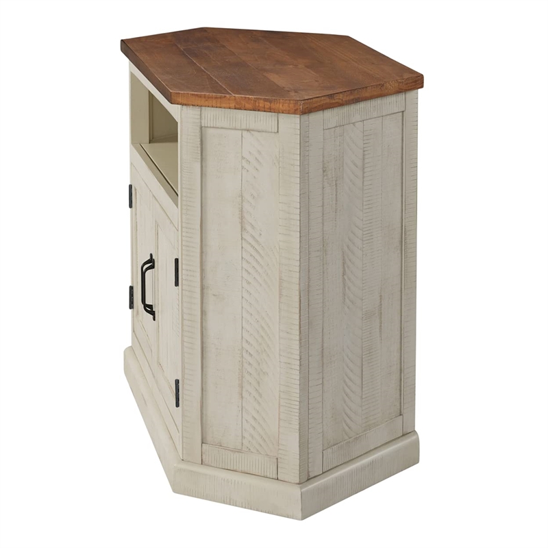 Bowery Hill Rustic Wood Corner TV Stand for TVs up to 50
