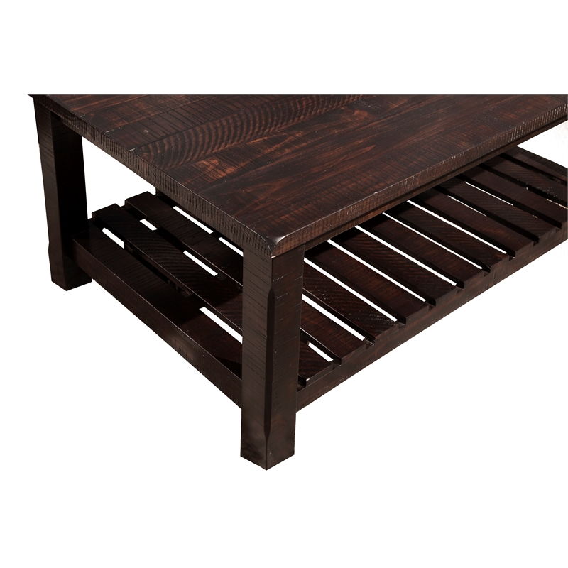 Bowery Hill Barn Door Solid Wood Coffee Table Espresso