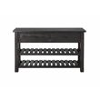 Bowery Hill Farmhouse Barn Door Solid Wood Sofa Console Table in Antique Black