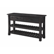 Bowery Hill Farmhouse Barn Door Solid Wood Sofa Console Table in Antique Black
