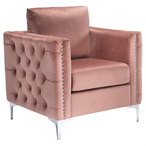 bowery hill accent chair in blush pink